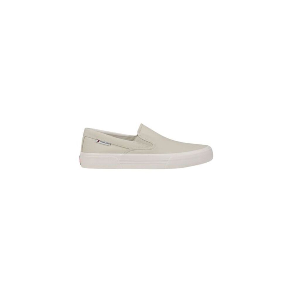 Tommy Hilfiger Jeans Beige Recycled Cotton Slip-On Men's Loafers